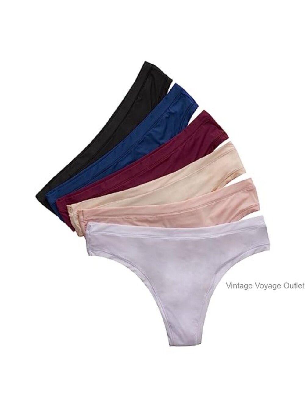 Women's Microfiber Stretch Thong 6-Pack Comfort Flex Fit Low Rise Tagless